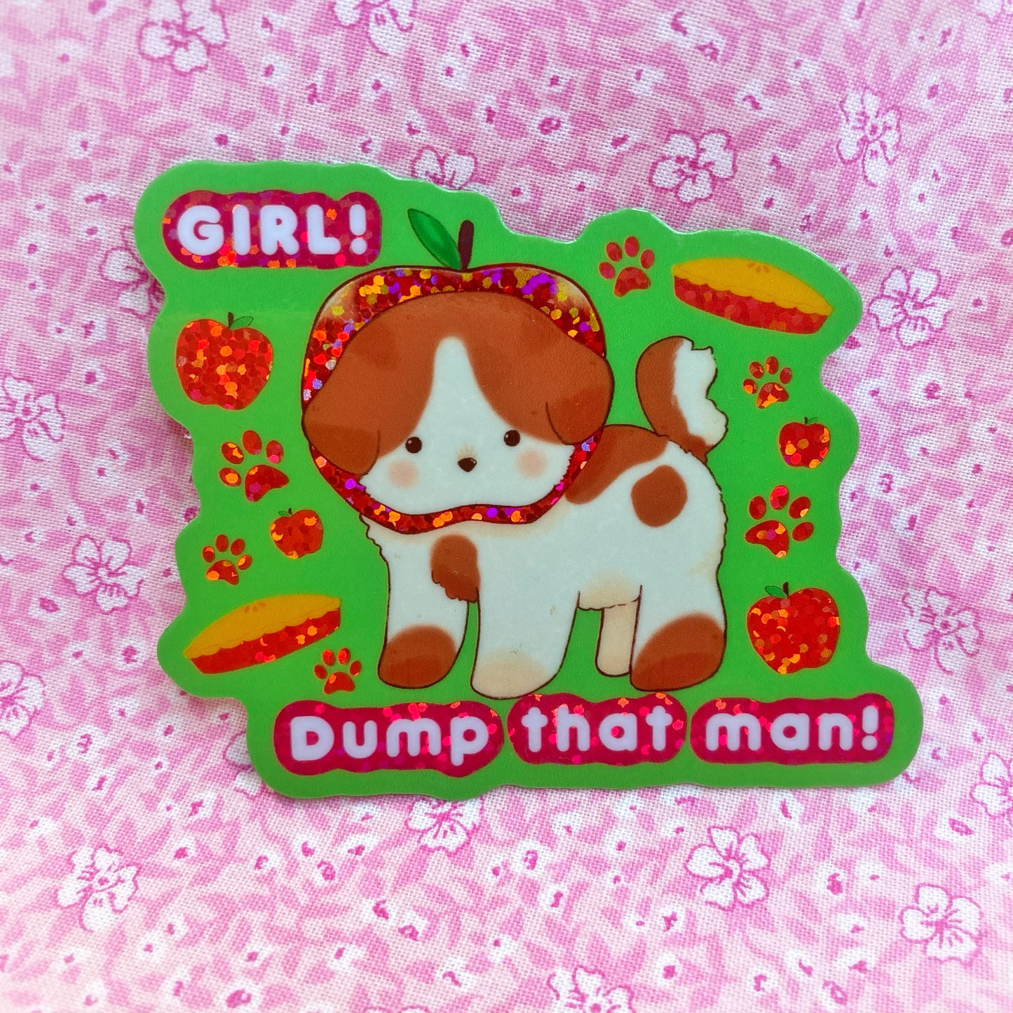 Puppy Man Haters Holographic Vinyl Sticker
