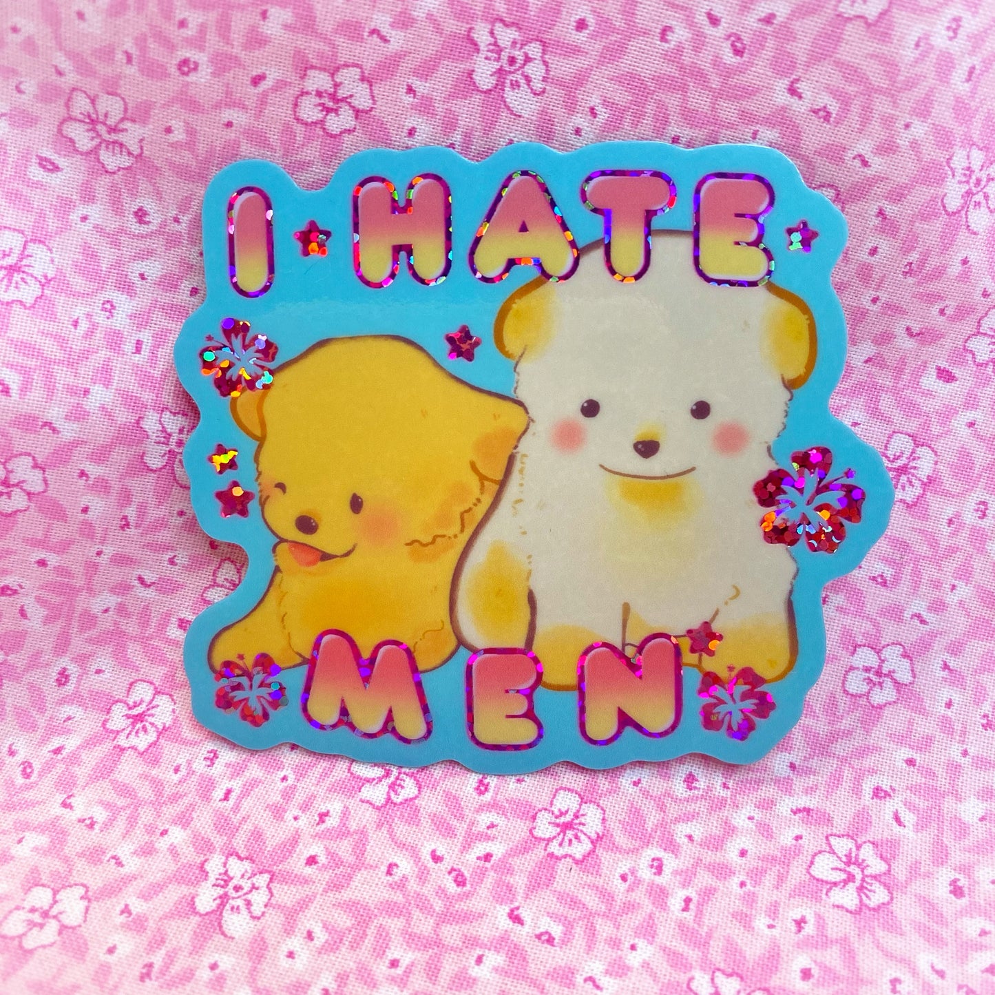 Puppy Man Haters Holographic Vinyl Sticker