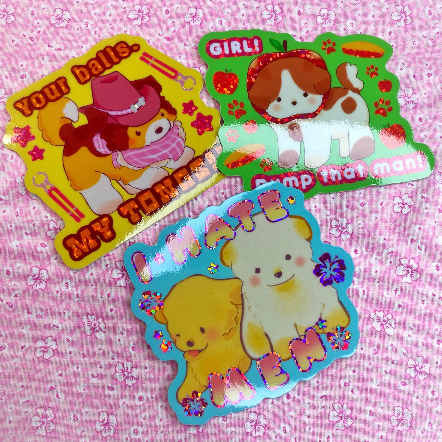 Puppy Man Haters Holographic Vinyl Sticker