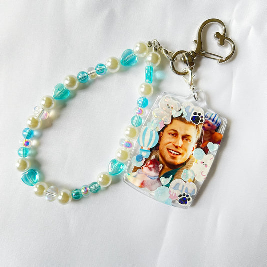 Custom Beaded Keychain with Acrylic Charm