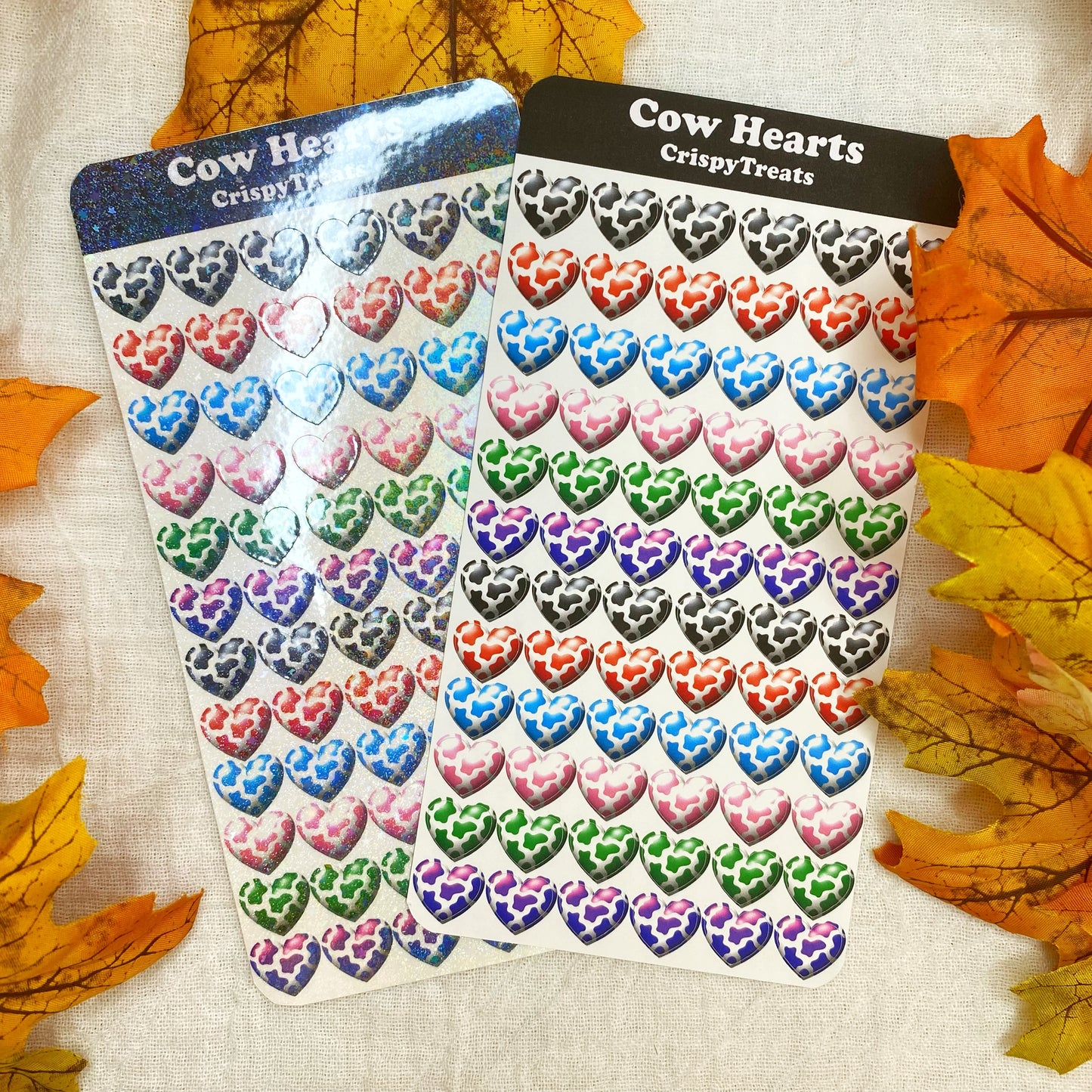 3D Cow Hearts Deco Sticker Sheet