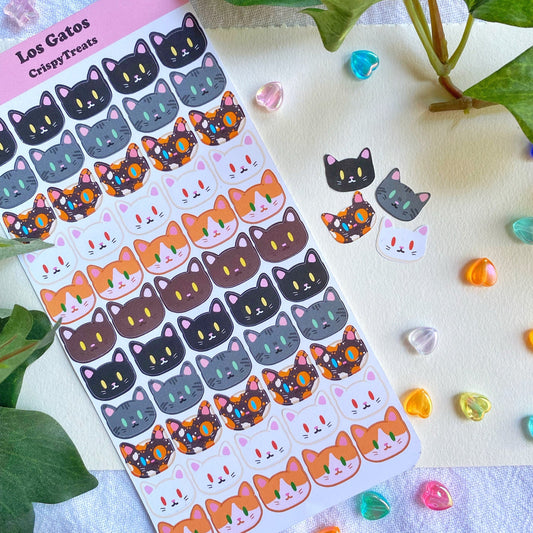 Los Gatos Cat Deco Sticker Sheet